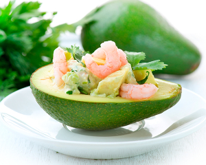 Avocadosalat mit Garnelen