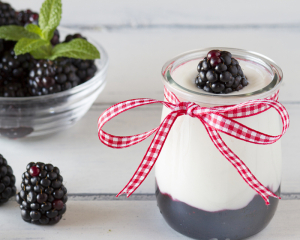 Holler Creme mit Brombeeren