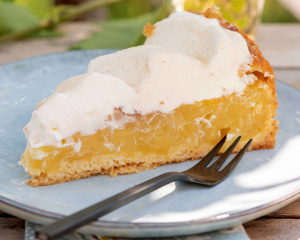 Riesling-Apfel-Torte mit Zimt-Schlagobers-Häubchen