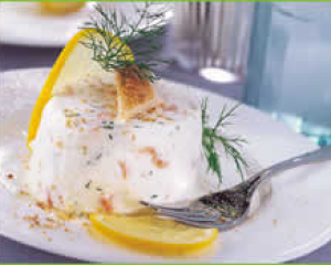 Geräucherter Fischflan mit Kren