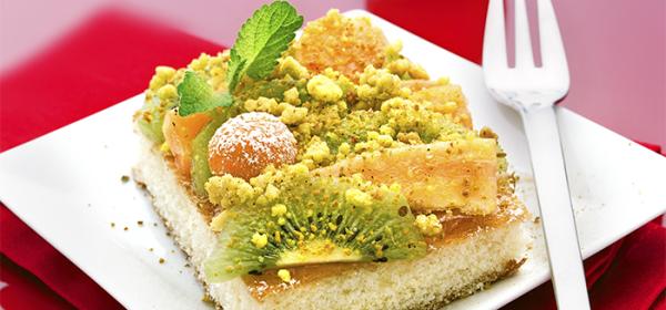 Exotischer Früchtekuchen mit Currystreusel