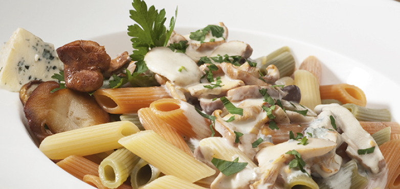 Bunte Penne mit Österkron & Wildpilzen