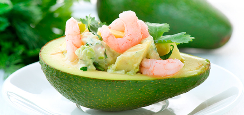 Avocadosalat mit Garnelen