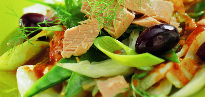 Thunfisch in bunter Eferdinger Landl-Gemüsepfanne