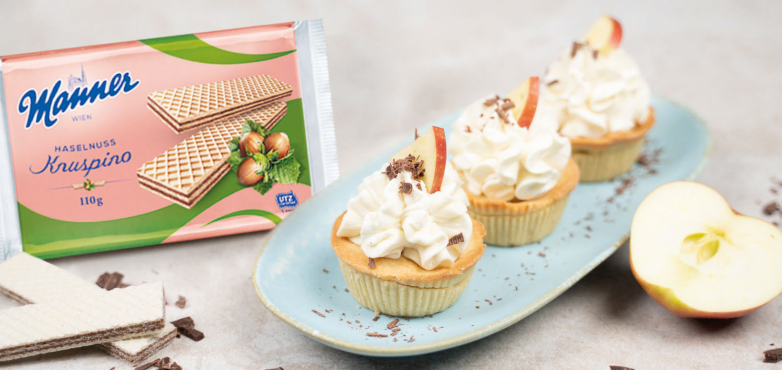 Apple-Pie Cupcakes mit Manner Knuspino Haselnuss