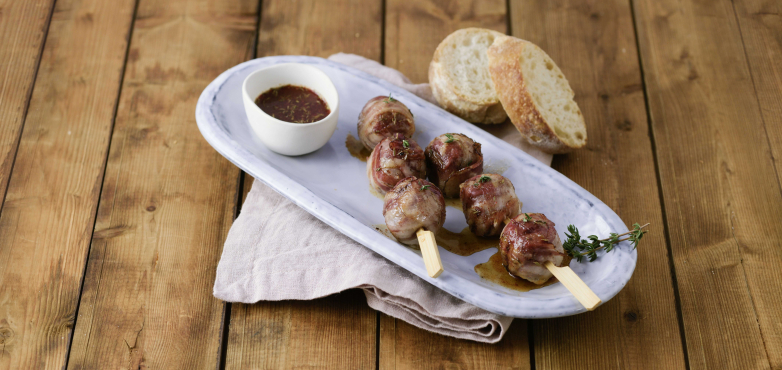 Glasierte Bacon-Meatballs