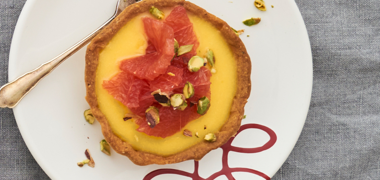 Tarte mit Grapefruit und Zitronencreme