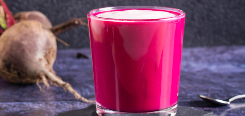 Rote Rüben Latte mit Actimel